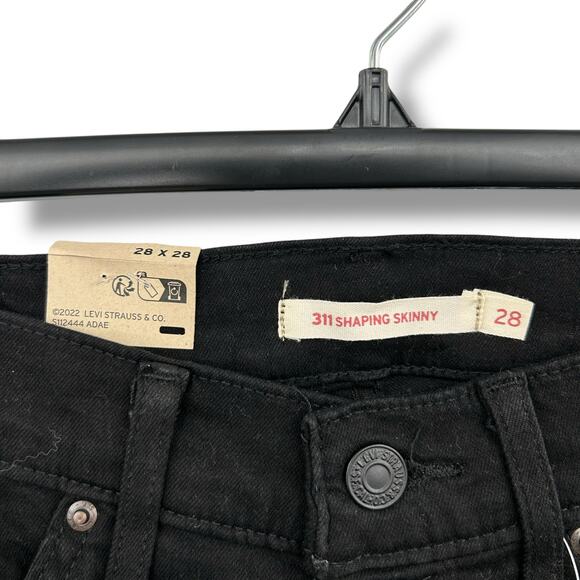 NEW Levi's Black 311 Shaping Skinny Jeans Size 28 Mid Rise Tummy Slimming Denim - Picture 5 of 7
